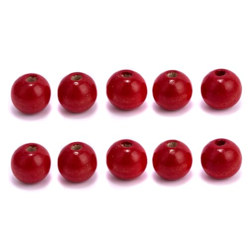 Whakano 30 Stück Runde Farbige Holzperlen zum Basteln,natürliche DIY-Holzperlen mit Loch,zum Basteln,Makramee,Handarbeit für Weihnachten,Geburtstage,Belohnungen,25mm,Rot Whakano 30 Stück Runde Farbige Holzperlen zum Basteln,natürliche DIY-Holzperlen mit Loch,zum Basteln,Makramee,Handarbeit für Weihnachten,Geburtstage,Belohnungen,25mm,Rot von Whakano