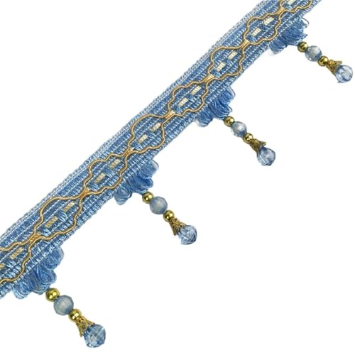 Whakano 3m Fransenborte mit Perlen 7cm Breite Meterware,Quastenborte zum Basteln Trim Borte Fringe Spitzenband Zierband Dekoborte,Band für DIY Nähen Basteln Kleidung,Vorhänge,Schal Dekoration,Seeblau Whakano 3m Fransenborte mit Perlen 7cm Breite Meterware,Quastenborte zum Basteln Trim Borte Fringe Spitzenband Zierband Dekoborte,Band für DIY Nähen Basteln Kleidung,Vorhänge,Schal Dekoration,Seeblau von Whakano