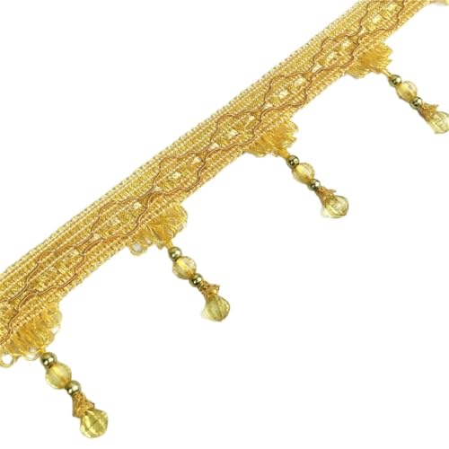 Whakano 3m Fransenborte mit Perlen 7cm Breite Meterware,Quastenborte zum Basteln Trim Borte Fringe Spitzenband Zierband Dekoborte,Band für DIY Nähen Basteln Kleidung,Vorhänge,Schal Dekoration,Gelb Whakano 3m Fransenborte mit Perlen 7cm Breite Meterware,Quastenborte zum Basteln Trim Borte Fringe Spitzenband Zierband Dekoborte,Band für DIY Nähen Basteln Kleidung,Vorhänge,Schal Dekoration,Gelb von Whakano