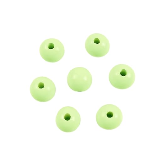 Whakano 40 Stück Holzperlen Runde Natürliche Lose Spacer Perlen,Groß Holzkugeln mit Loch,für DIY Bastelarbeiten Dekorationen,Armband Halskette,auffädeln,Makramee Schmuck Herstellung,20mm,Hellgrün von Whakano