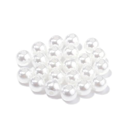 Whakano 4000 Stück Runde Perlen zum Auffädeln,Kunstperle Runde Perlen mit Loch Runde,ABS Perlen für Vasenfüller,für Kunsthandwerk,Armbänder,Halsketten,Kleidung,Schlüsselanhänger Deko,4mm,Weiß von Whakano