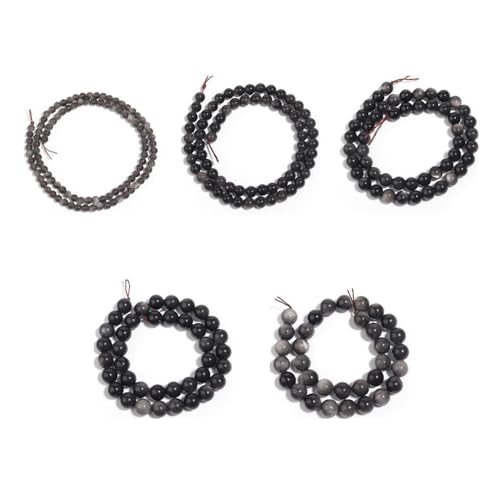Whakano 48 Stück Schwarze Runde Perlen,Perlen zum Auffädeln,Edelstein Perlen,Perlen mit Loch,Runde Kristalle Perlen für Armbänder Ohrringe,DIY Halsketten,Schmuckherstellung,Schwarz,8mm Whakano 48 Stück Schwarze Runde Perlen,Perlen zum Auffädeln,Edelstein Perlen,Perlen mit Loch,Runde Kristalle Perlen für Armbänder Ohrringe,DIY Halsketten,Schmuckherstellung,Schwarz,8mm von Whakano