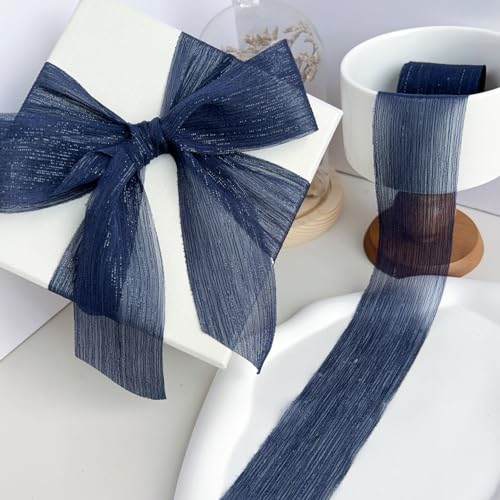 Whakano 5 M Schleifenband 4cm Breit,Geschenkband Deko Band Tüllband,Dekoband zum Verzieren & Basteln,Faltiges Bänder für Geschenkverpackung,Geburtstag,Grußkarte,Basteln,Hochzeit,Dunkelblau A Whakano 5 M Schleifenband 4cm Breit,Geschenkband Deko Band Tüllband,Dekoband zum Verzieren & Basteln,Faltiges Bänder für Geschenkverpackung,Geburtstag,Grußkarte,Basteln,Hochzeit,Dunkelblau A von Whakano