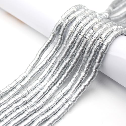 Whakano 5 Stränge Flache Perlen 6mm Clay Perlen zum Auffädeln,330 Stück/Stränge,Perlen mit Loch Beads Bastelperlen für Handwerk Dekor,Chocker,Armband,Halsketten Ohrringe,Schmuckherstellung,Silber Whakano 5 Stränge Flache Perlen 6mm Clay Perlen zum Auffädeln,330 Stück/Stränge,Perlen mit Loch Beads Bastelperlen für Handwerk Dekor,Chocker,Armband,Halsketten Ohrringe,Schmuckherstellung,Silber von Whakano