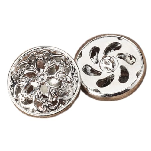 Whakano 5 Stück Vintage-Stil Dekorative Knöpfe aus Metall,Blume Runde Knöpfe,Nähen Basteln von Dekorationen,für DIY Stricken Nähen Mäntel Kleidung Anzüge Jacke Malerei Geschenk Deko,Silber,25mm Whakano 5 Stück Vintage-Stil Dekorative Knöpfe aus Metall,Blume Runde Knöpfe,Nähen Basteln von Dekorationen,für DIY Stricken Nähen Mäntel Kleidung Anzüge Jacke Malerei Geschenk Deko,Silber,25mm von Whakano