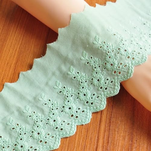 Whakano 5 Yards Baumwolle Spitzenbesatz 11cm Breit,Spitzenband,Dekoband Zierband Spitzenborte,Band für DIY Nähen Handwerk,Kleidung,Hochzeitskleid,Kopfbedeckung,Vorhänge,Kleider Dekor,Hellgrün Whakano 5 Yards Baumwolle Spitzenbesatz 11cm Breit,Spitzenband,Dekoband Zierband Spitzenborte,Band für DIY Nähen Handwerk,Kleidung,Hochzeitskleid,Kopfbedeckung,Vorhänge,Kleider Dekor,Hellgrün von Whakano