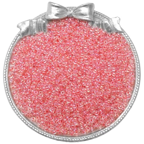 Whakano 900 Stück Glas Perlen Pony Beads,Rocailles Perlen,10g Lose Perlen,Bastelperlen für DIY Handwerk Dekor,Armbänder,Halsketten Ohrringe,Schmuckherstellung,Kopfbedeckung,Pink,2mm von Whakano