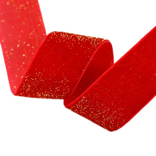 Whakano 9m Glitzer Samt Dekoband Schleifenband Schmuckband,Samtband Samtborte,Geschenkband zum Verpacken Dekorieren Basteln,für Haar-Accessoires,Nähen,Geburtstag,Party,Hochzeit Dekor,Rot,2cm Whakano 9m Glitzer Samt Dekoband Schleifenband Schmuckband,Samtband Samtborte,Geschenkband zum Verpacken Dekorieren Basteln,für Haar-Accessoires,Nähen,Geburtstag,Party,Hochzeit Dekor,Rot,2cm von Whakano