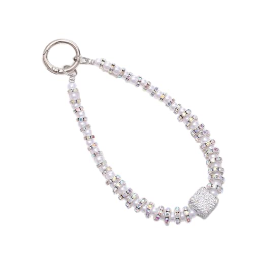 Whakano Glitzer Handykette Perlen,Handykette Universal,Hand Lanyard Handyanhänger,Kurz Handygurt,Ersatzkette Abnehmbare,Handy Kette Kordel zum Umhängen,für Handy,Kamera,Geldbörse Dekor,Strass Weiß Whakano Glitzer Handykette Perlen,Handykette Universal,Hand Lanyard Handyanhänger,Kurz Handygurt,Ersatzkette Abnehmbare,Handy Kette Kordel zum Umhängen,für Handy,Kamera,Geldbörse Dekor,Strass Weiß von Whakano