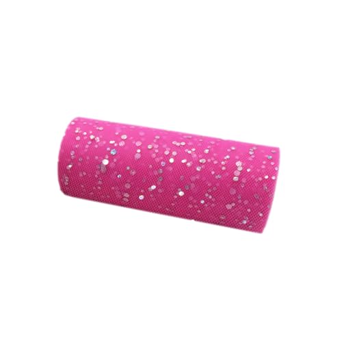 Whakano Glitzer Tüllrolle Stoffband mit kleine Pailletten Glitzer Dekostoff Tüllband,für Geschenkverpackung,Schleife,DIY,Nähen,Hochzeit Party Bankett Rock Kleidung Deko,Dunkelrosa,15cm x 25 Yards Whakano Glitzer Tüllrolle Stoffband mit kleine Pailletten Glitzer Dekostoff Tüllband,für Geschenkverpackung,Schleife,DIY,Nähen,Hochzeit Party Bankett Rock Kleidung Deko,Dunkelrosa,15cm x 25 Yards von Whakano