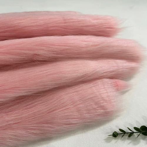 Whakano Kunstfell zum Basteln 20cmx50cm,Plüsch Stoffe zum Nähen Dekorieren,Furry Craft Tuch für Nähen Basteln,Tasche,Kostüm,Cosplay Schwanzohren,Weihnachten,Halloween,Partydekor,Rosa A von Whakano