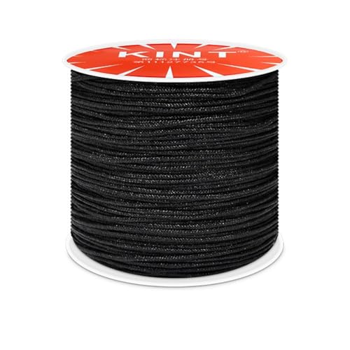 Whakano Nylonschnur 0,8mm,Makramee-Schnur,Nylon Seil Perlenschnur,Cord Makramee Band für Geflochtene Armbänder,Schmuckherstellung Handwerk Halsketten,Makramee,Geschenkverpackung,Schwarz von Whakano