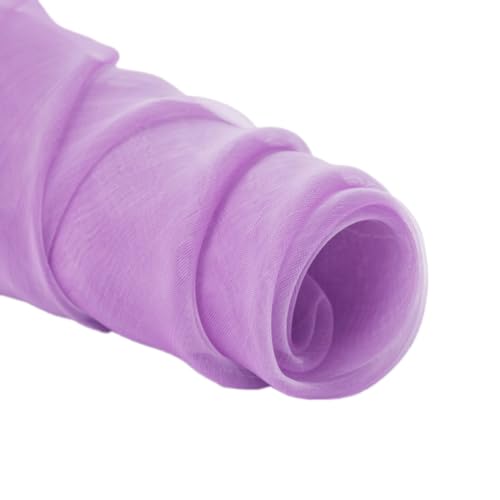 Whakano Organza Stoffe zum Nähen Meterware für Bekleidung & Deko,Organza Stoffe Tüll,universal Stoff für Nähen Basteln,Gardine Vorhänge,Tischdecken,Bogen,Kostüm Kleid Bekleidung,1m x 1,5m,Lila von Whakano