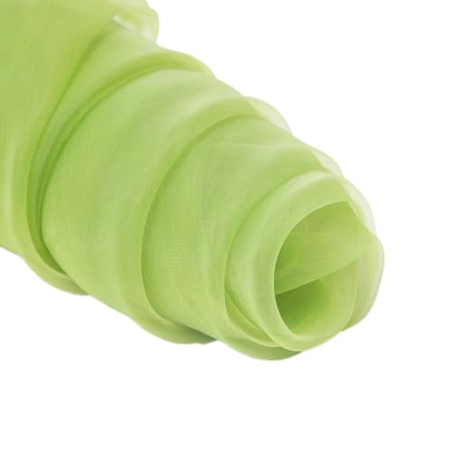 Whakano Organza Stoffe zum Nähen Meterware für Bekleidung & Deko,Organza Stoffe Tüll,universal Stoff für Nähen Basteln,Gardine Vorhänge,Tischdecken,Bogen,Kostüm Kleid Bekleidung,2m x 1,5m,Hellgrün von Whakano