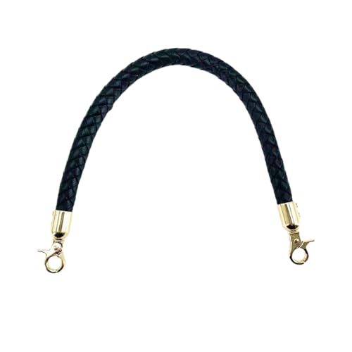 Whakano PU-Leder Taschengriffe Henkel Abnehmbar,Geflochtenes Taschenriemen Ersatz,Handtaschenriemen,Taschen Griffe Mit Schnalle,Ersatzgriffe für Handtaschen Brieftasche,Schwarz,30cm von Whakano
