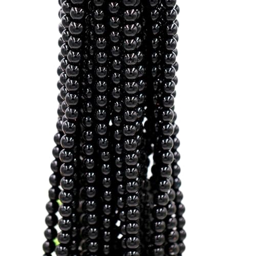 Whakano Runde Glasperlen für Auffädeln,Lose Perlen mit Loch,Beads Bastelperlen für DIY Handwerk Dekor,Schmuck Armbänder,Halsketten Ohrringe Schlüsselanhänger,5 Strang Ca.500 Stück,Schwarz von Whakano