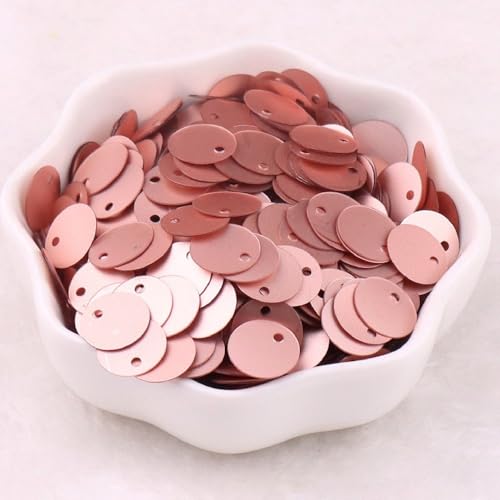Whakano Runde Pailletten 10mm,Pailletten zum Basteln,Pailletten mit Loch,Handwerk Pailletten Spangles,PVC-Paillettenflocken,für DIY Herstellung,Kleidung,Schmuck Dekor,Ca.560 Stück,Mattchampagner von Whakano