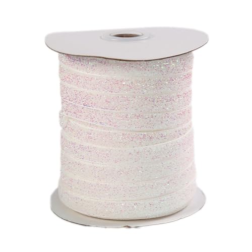Whakano Samtband Glitzer Samt Dekoband Schleifenband Schmuckband Geschenkband,zum Verpacken von Geschenken,Nähen,Hochzeitsdekoration,Weihnachtsdekoration,Buntes Weiß,1 cm x 50 Yards Whakano Samtband Glitzer Samt Dekoband Schleifenband Schmuckband Geschenkband,zum Verpacken von Geschenken,Nähen,Hochzeitsdekoration,Weihnachtsdekoration,Buntes Weiß,1 cm x 50 Yards von Whakano