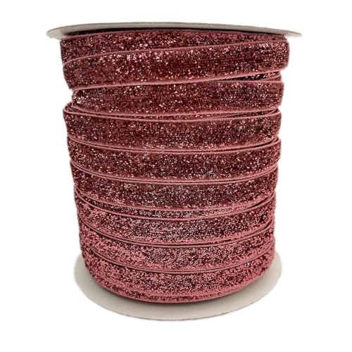 Whakano Samtband Glitzer Samt Dekoband Schleifenband Schmuckband Geschenkband,zum Verpacken von Geschenken,Nähen,Hochzeitsdekoration,Weihnachtsdekoration,Rosa,1 cm x 50 Yards Whakano Samtband Glitzer Samt Dekoband Schleifenband Schmuckband Geschenkband,zum Verpacken von Geschenken,Nähen,Hochzeitsdekoration,Weihnachtsdekoration,Rosa,1 cm x 50 Yards von Whakano