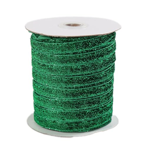 Whakano Samtband Glitzer Samt Dekoband Schleifenband Schmuckband Geschenkband,zum Verpacken von Geschenken,Nähen,Hochzeitsdekoration,Weihnachtsdekoration,Weihnachtsgrün,1 cm x 50 Yards Whakano Samtband Glitzer Samt Dekoband Schleifenband Schmuckband Geschenkband,zum Verpacken von Geschenken,Nähen,Hochzeitsdekoration,Weihnachtsdekoration,Weihnachtsgrün,1 cm x 50 Yards von Whakano