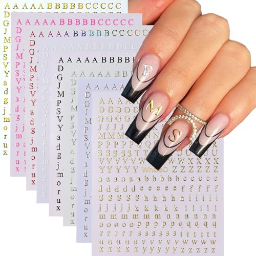 WhaleO Nagelsticker Buchstaben, 9 Blatt Nagel Stickers Nägel Sticker Set Fingernagel Sticker Aufkleber Nägel Nagelaufkleber Nageltattoos Nagellack Aufkleber Nail Design Nagel Deko, Brief WhaleO Nagelsticker Buchstaben, 9 Blatt Nagel Stickers Nägel Sticker Set Fingernagel Sticker Aufkleber Nägel Nagelaufkleber Nageltattoos Nagellack Aufkleber Nail Design Nagel Deko, Brief von WhaleO