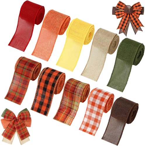 Whaline 10 Rollen 45,7 m Herbst Plaid Juteband 5 Zoll dekoratives Geschenkband für Herbst Thanksgiving DIY Handwerk Schleife Kranz Herstellung Zubehör Whaline 10 Rollen 45,7 m Herbst Plaid Juteband 5 Zoll dekoratives Geschenkband für Herbst Thanksgiving DIY Handwerk Schleife Kranz Herstellung Zubehör von Whaline