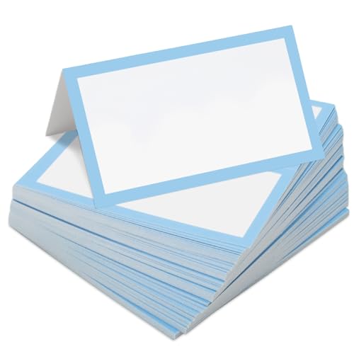 Whaline 100 Stück staubige blaue Tischkarten, 8,9 x 5,1 cm, weiß, blanko, Zeltkarten, Hochzeitssitzkarten für Party, Tischdekoration Whaline 100 Stück staubige blaue Tischkarten, 8,9 x 5,1 cm, weiß, blanko, Zeltkarten, Hochzeitssitzkarten für Party, Tischdekoration von Whaline