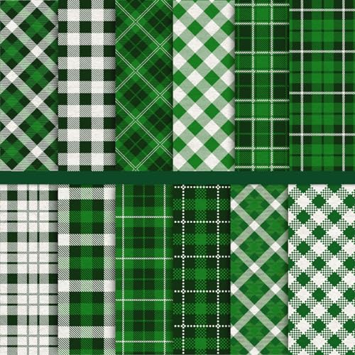 Whaline 12 Designs, grünes Karomuster, Papier-Packung, 24 Blatt, für Sammelalben, Spezialpapier, doppelseitig, Kollektion, dekoratives Bastelpapier für St. Patrick's Day, Scrapbook, 30x30 cm Whaline 12 Designs, grünes Karomuster, Papier-Packung, 24 Blatt, für Sammelalben, Spezialpapier, doppelseitig, Kollektion, dekoratives Bastelpapier für St. Patrick's Day, Scrapbook, 30x30 cm von Whaline