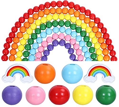 Whaline 230 Stück bunte Regenbogen-Holzperlen, natürliche runde Farbe, Holz-Abstandshalter, rustikale Bauernhaus-Handwerk, lose Perlen für Sommer, grauer Stolztag, Halsketten, Heimdekoration Whaline 230 Stück bunte Regenbogen-Holzperlen, natürliche runde Farbe, Holz-Abstandshalter, rustikale Bauernhaus-Handwerk, lose Perlen für Sommer, grauer Stolztag, Halsketten, Heimdekoration von Whaline