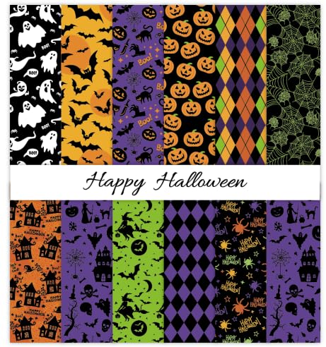 Whaline 24 Blatt Halloween-Muster Papier Kürbis Geist Fledermaus Scrapbook Spezialpapier doppelseitig für DIY Handwerk Kartenherstellung Fotoalbum Journal Dekor, 15,2 x 15,2 cm Whaline 24 Blatt Halloween-Muster Papier Kürbis Geist Fledermaus Scrapbook Spezialpapier doppelseitig für DIY Handwerk Kartenherstellung Fotoalbum Journal Dekor, 15,2 x 15,2 cm von Whaline