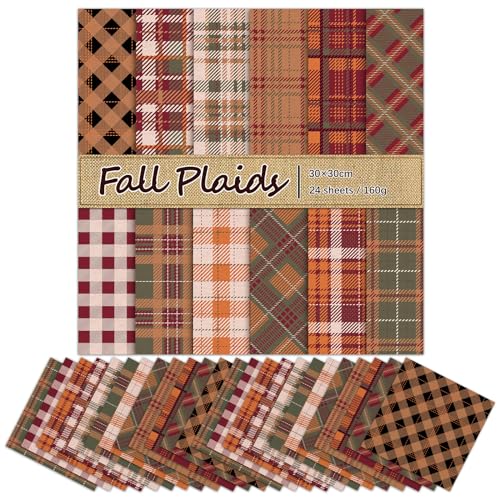 Whaline 24 Stück Herbst Karomuster Papier Herbst Thema Scrapbook Papier Doppelseitiges Buntes Dekoratives Bastelpapier Für Urlaub DIY Handwerk Kartenherstellung Scrapbook Fotoalbum Dekoration 30 x 30 Whaline 24 Stück Herbst Karomuster Papier Herbst Thema Scrapbook Papier Doppelseitiges Buntes Dekoratives Bastelpapier Für Urlaub DIY Handwerk Kartenherstellung Scrapbook Fotoalbum Dekoration 30 x 30 von Whaline