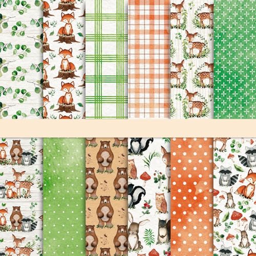 Whaline 24 Stück Waldmuster Papier Tiere Blätter Scrapbook Papier doppelseitig bunt dekoratives Bastelpapier für Sommer Herbst DIY Kartenherstellung Scrapbook Fotoalbum Dekor, 30 x 20 cm Whaline 24 Stück Waldmuster Papier Tiere Blätter Scrapbook Papier doppelseitig bunt dekoratives Bastelpapier für Sommer Herbst DIY Kartenherstellung Scrapbook Fotoalbum Dekor, 30 x 20 cm von Whaline