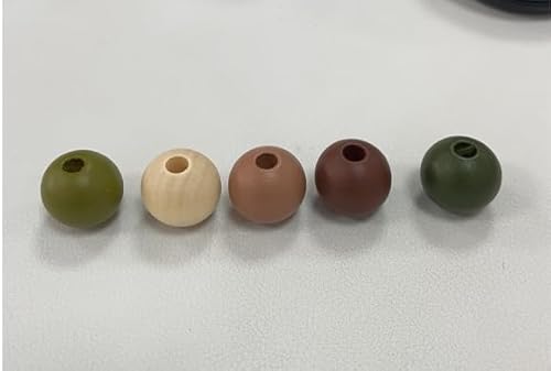 Whaline 240 Stück Weihnachts-Holzperlen, braun, grün, beige, rund, lose Perlen, mehrfarbig, Bastelperlen für Weihnachten, Urlaub, Baumdekoration, Girlande, Armband, Stift, DIY Whaline 240 Stück Weihnachts-Holzperlen, braun, grün, beige, rund, lose Perlen, mehrfarbig, Bastelperlen für Weihnachten, Urlaub, Baumdekoration, Girlande, Armband, Stift, DIY von Whaline