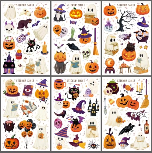 Whaline 30 Blatt Halloween Scrapbook Aufkleber Kürbis Geist Hexe Journal Decals für Wasserflasche Laptop Dekoration Supplies Whaline 30 Blatt Halloween Scrapbook Aufkleber Kürbis Geist Hexe Journal Decals für Wasserflasche Laptop Dekoration Supplies von Whaline