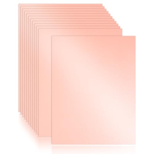 Whaline 30 Blatt rotgoldener rosa schimmernder Karton, 21,6 x 27,9 cm dickes Kartonpapier, 250 g/m², Druckerpapier für Drucke, Bastelbedarf von Whaline