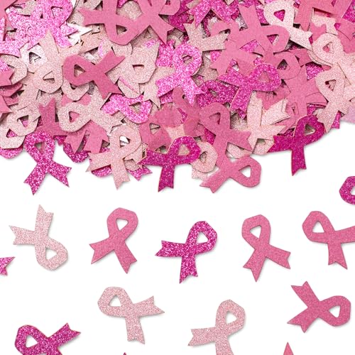 Whaline 300 Stück Brustkrebs-Bewusstseins-Tisch-Konfetti, Schleifenform, Glitzerkonfetti, Rosa, Tischdekoration für Party-Dekoration Whaline 300 Stück Brustkrebs-Bewusstseins-Tisch-Konfetti, Schleifenform, Glitzerkonfetti, Rosa, Tischdekoration für Party-Dekoration von Whaline