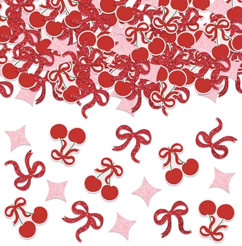 Whaline 300 Stück Kokette Tischkonfetti rote Schleife Kirsche Stern Konfetti Glitzer Tischdekoration für Geburtstag Babyparty Party Dekoration Whaline 300 Stück Kokette Tischkonfetti rote Schleife Kirsche Stern Konfetti Glitzer Tischdekoration für Geburtstag Babyparty Party Dekoration von Whaline