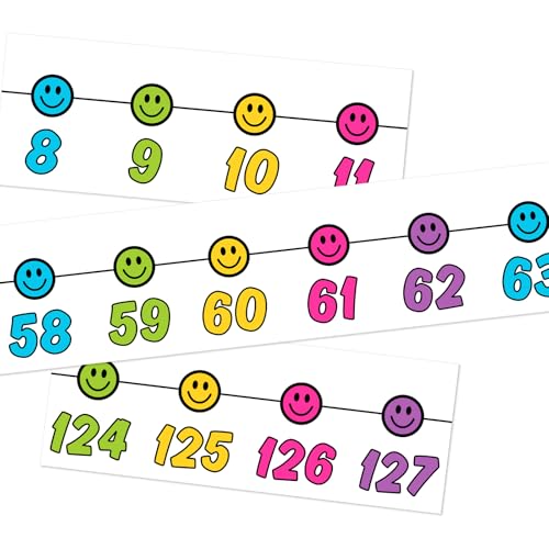 Whaline 32 Stück Retro-Zahlenlinien-Pinnwand, Regenbogenfarben, lächelndes Gesicht, Zahlenleiste, Mathe-Bordüre, für Zuhause, Klassenzimmer, Wanddekoration Whaline 32 Stück Retro-Zahlenlinien-Pinnwand, Regenbogenfarben, lächelndes Gesicht, Zahlenleiste, Mathe-Bordüre, für Zuhause, Klassenzimmer, Wanddekoration von Whaline