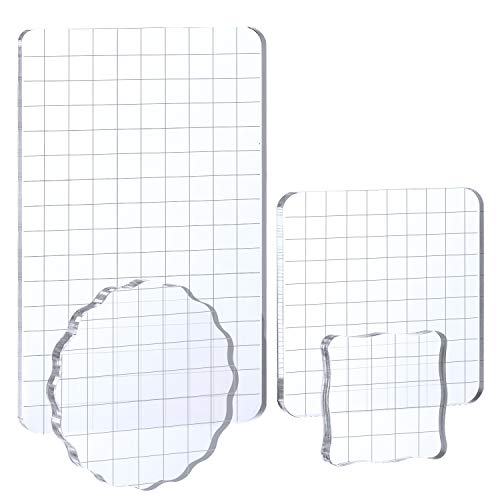 Whaline 4 Stück Großer Acryl Stempelblock Transparente Acrylblock Stempel Set mit Gitterlinien Stempel Block Acryl Block für Kunst Basteln Scrapbooking Handwerk Whaline 4 Stück Großer Acryl Stempelblock Transparente Acrylblock Stempel Set mit Gitterlinien Stempel Block Acryl Block für Kunst Basteln Scrapbooking Handwerk von Whaline
