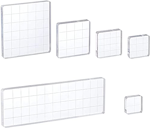 Whaline 6 Stück Acryl-Stempelblock, klares Stempelwerkzeug-Set mit Gitterlinien für Scrapbooking, Basteln, Kartenherstellung, verschiedene Größen Whaline 6 Stück Acryl-Stempelblock, klares Stempelwerkzeug-Set mit Gitterlinien für Scrapbooking, Basteln, Kartenherstellung, verschiedene Größen von Whaline