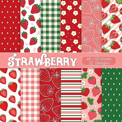 Whaline 60 Stück Erdbeer-Muster Papier Erdbeere Blume Plaids Bastelpapier Süßes Rot Rosa Grün Obst Origami Doppelseitiges A5-Papier für Zuhause Schule Büro DIY Kartenherstellung Scrapbook Fotoalbum Whaline 60 Stück Erdbeer-Muster Papier Erdbeere Blume Plaids Bastelpapier Süßes Rot Rosa Grün Obst Origami Doppelseitiges A5-Papier für Zuhause Schule Büro DIY Kartenherstellung Scrapbook Fotoalbum von Whaline