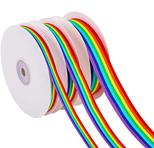 Whaline 60 Yards / 55 Meter Regenbogen-Ripsbänder, doppelseitige Regenbogenstreifenbänder zum Verpacken von Geschenken, Party-Dekoration, Gay-Pride-Tag, DIY, Handarbeiten (1 cm, 1,5 cm, 2,5 cm in der Whaline 60 Yards / 55 Meter Regenbogen-Ripsbänder, doppelseitige Regenbogenstreifenbänder zum Verpacken von Geschenken, Party-Dekoration, Gay-Pride-Tag, DIY, Handarbeiten (1 cm, 1,5 cm, 2,5 cm in der von Whaline