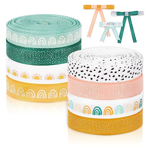 Whaline 8 Rollen Boho-Regenbogenband, 40 Meter, 0,4 Zoll, Regenbogen-Thema, Ripsband, buntes Boho-Stoff, Bastelband für Kranz, Schleifenherstellung, Geschenkverpackung, Dekoration, DIY Handwerk Whaline 8 Rollen Boho-Regenbogenband, 40 Meter, 0,4 Zoll, Regenbogen-Thema, Ripsband, buntes Boho-Stoff, Bastelband für Kranz, Schleifenherstellung, Geschenkverpackung, Dekoration, DIY Handwerk von Whaline