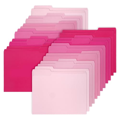 Whaline Aktenordner in Briefgröße, 6 Farben, Farbverlauf, Pink, mit 1/3-Schnittlasche für Zuhause, Büro, Klassenzimmer, 24 Stück von Whaline