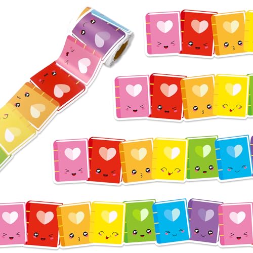 Whaline Cartoon-Buch, Pinnwand, Bordüre, bunte niedliche Bücher, gestanzte Bordüre, Rolle für Kreidetafel, Wanddekoration, 100 cm von Whaline
