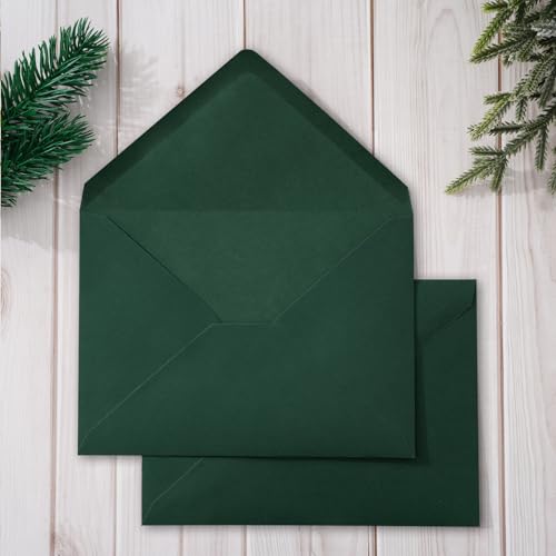 Whaline Einladungsumschläge für Weihnachten, A7, Dunkelgrün, Grußkarten-Umschläge, V-Klappe, Geschenkkartenhüllen für Weihnachten, Versandtaschen, Versandkarte, 18 x 13 cm, 50 Stück Whaline Einladungsumschläge für Weihnachten, A7, Dunkelgrün, Grußkarten-Umschläge, V-Klappe, Geschenkkartenhüllen für Weihnachten, Versandtaschen, Versandkarte, 18 x 13 cm, 50 Stück von Whaline