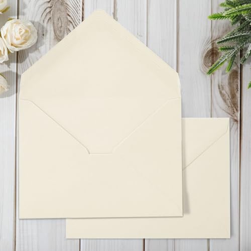 Whaline Einladungsumschläge im A7-Format, elfenbeinfarben, für Grußkarten, Briefumschläge, Geschenkkarten, Hüllen für Versandtaschen, Versandkarten, 18 x 13 cm, 50 Stück Whaline Einladungsumschläge im A7-Format, elfenbeinfarben, für Grußkarten, Briefumschläge, Geschenkkarten, Hüllen für Versandtaschen, Versandkarten, 18 x 13 cm, 50 Stück von Whaline