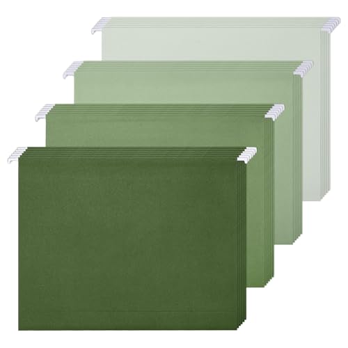Whaline Hängemappen, Briefgröße, 4 Farben, Grün, mit Register, für Zuhause, Büro, Klassenzimmer, 36 Stück, Salbeigrün, 23,6 x 31,8 cm von Whaline