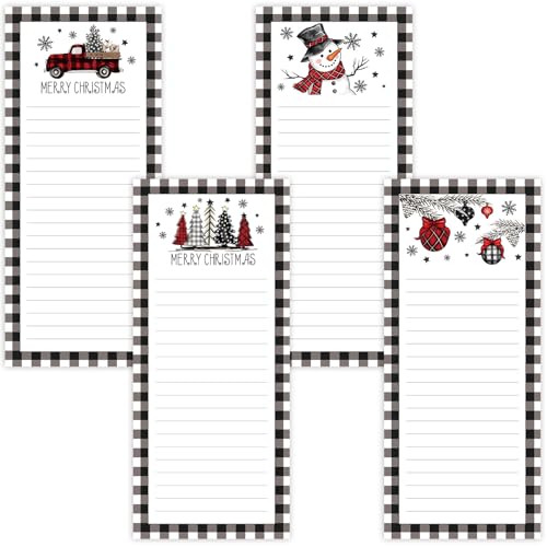 Whaline Magnetische Notizblöcke für Weihnachten, Weihnachtsbaum, Schneemann, LKW, Einkaufsliste, Notizblock für Winter, Zuhause, Küche, Kühlschrank, Dekoration, 4 Stück Whaline Magnetische Notizblöcke für Weihnachten, Weihnachtsbaum, Schneemann, LKW, Einkaufsliste, Notizblock für Winter, Zuhause, Küche, Kühlschrank, Dekoration, 4 Stück von Whaline