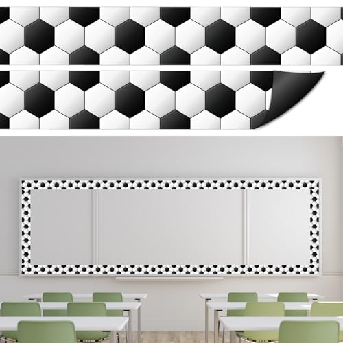 Whaline Magnetische Pinnwand-Bordüre, 3D, schwarz-weiß, Fußball-Magnetstreifen, Bordüre für Sport, Thema, Büro, Klassenzimmer, Dekoration, 24 Stück Whaline Magnetische Pinnwand-Bordüre, 3D, schwarz-weiß, Fußball-Magnetstreifen, Bordüre für Sport, Thema, Büro, Klassenzimmer, Dekoration, 24 Stück von Whaline
